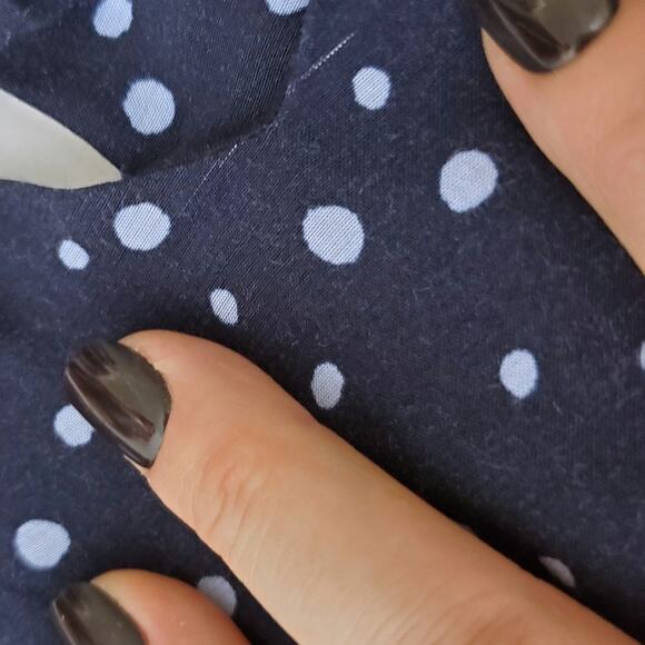 LOFT | Blue Polka-dot Ankle Crop Jumpsuit with Pockets - Picture 10 of 11